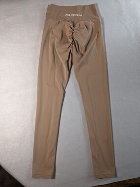 Pe Chee Bum High-Rise Scrunch-Back Leggings — Tan